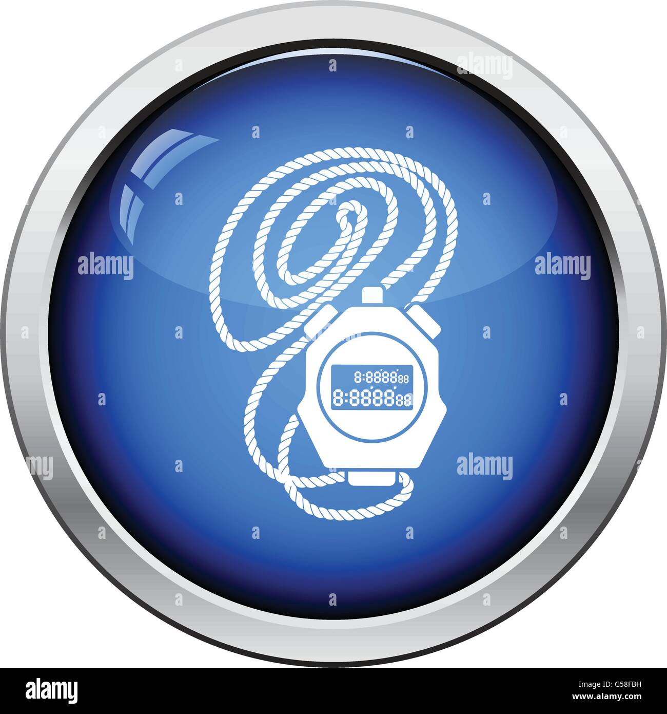 Icon of stopwatch. Glossy button design. Vector illustration Stock Vector Image & Art Alamy