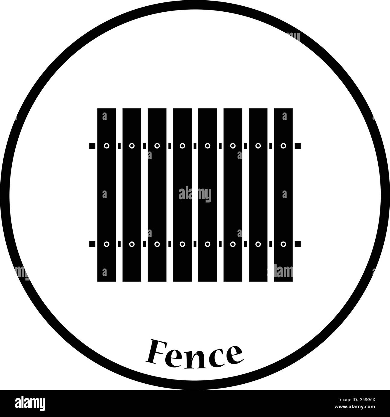 Icon of Construction fence . Thin circle design. Vector illustration ...