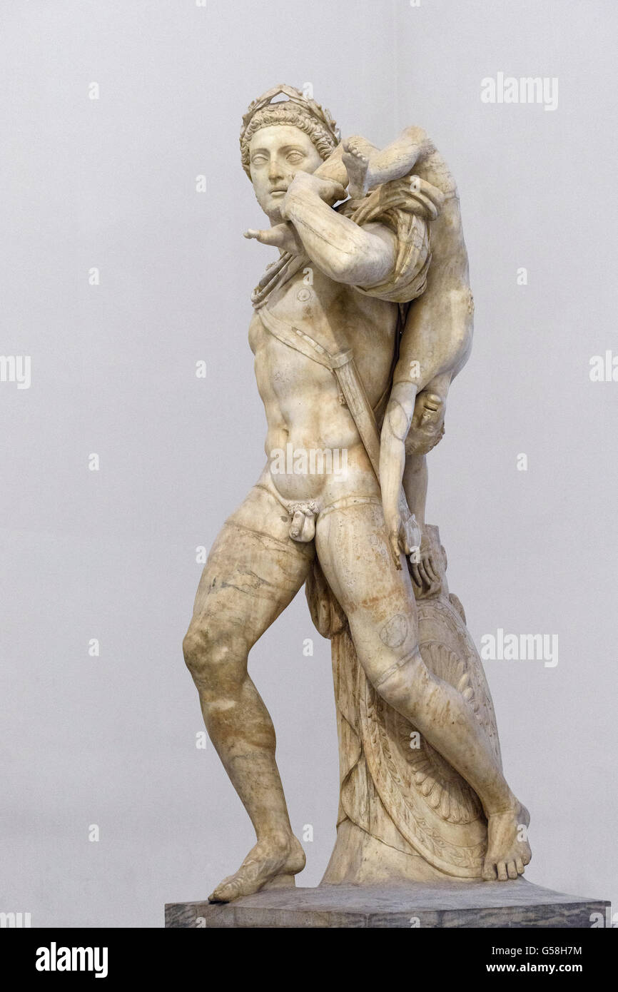 Naples. Italy. Warrior with Child, Naples National Archaeological Museum. Stock Photo