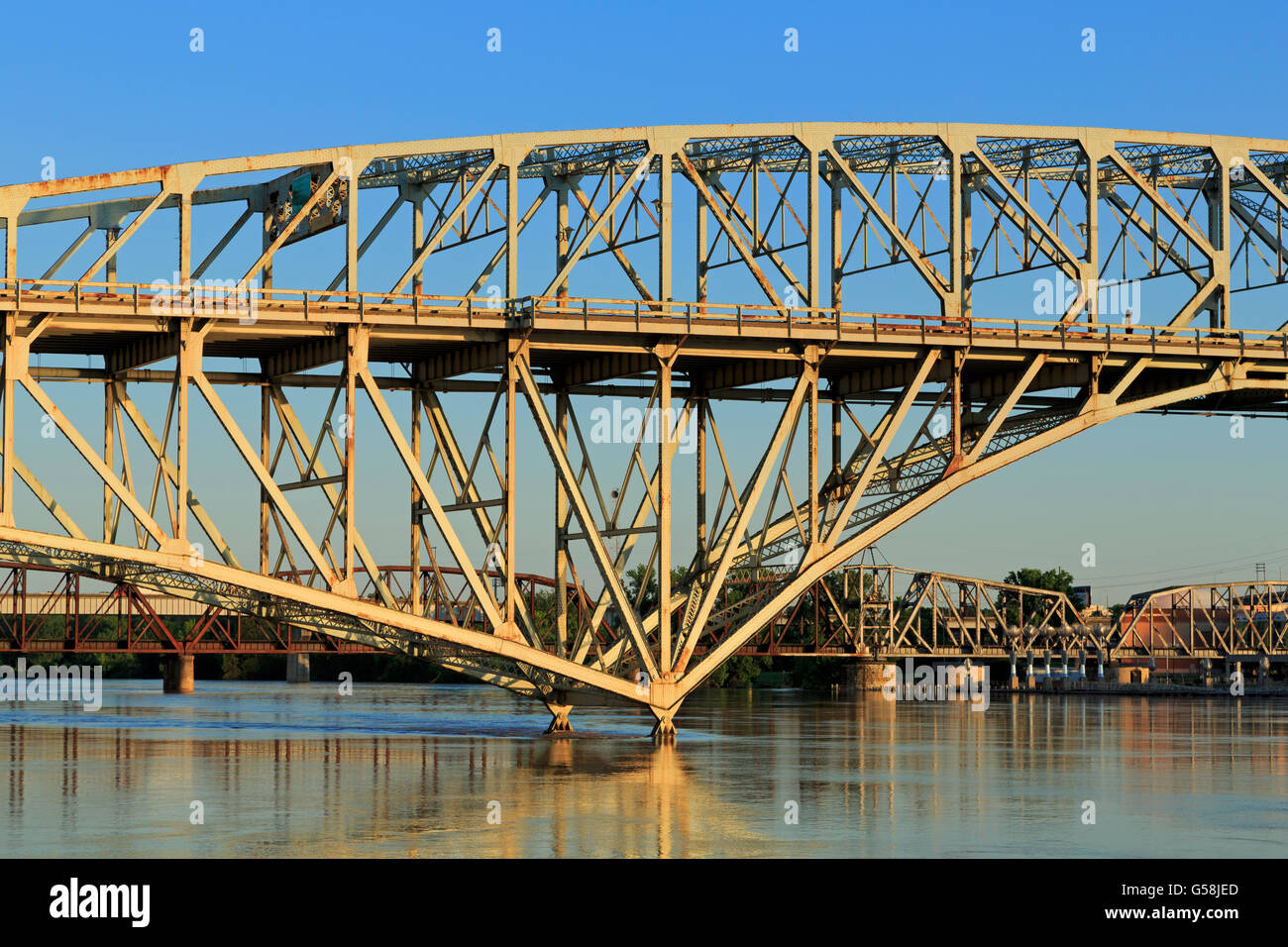 Texas Street Bridge, Shreveport, Louisiana, USA Stock Photo