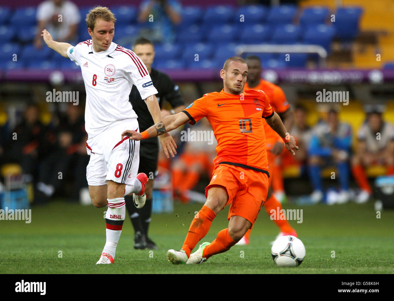 Soccer - UEFA Euro 2012 - Group B - Netherlands v Denmark -  Metalist Stadium Stock Photo