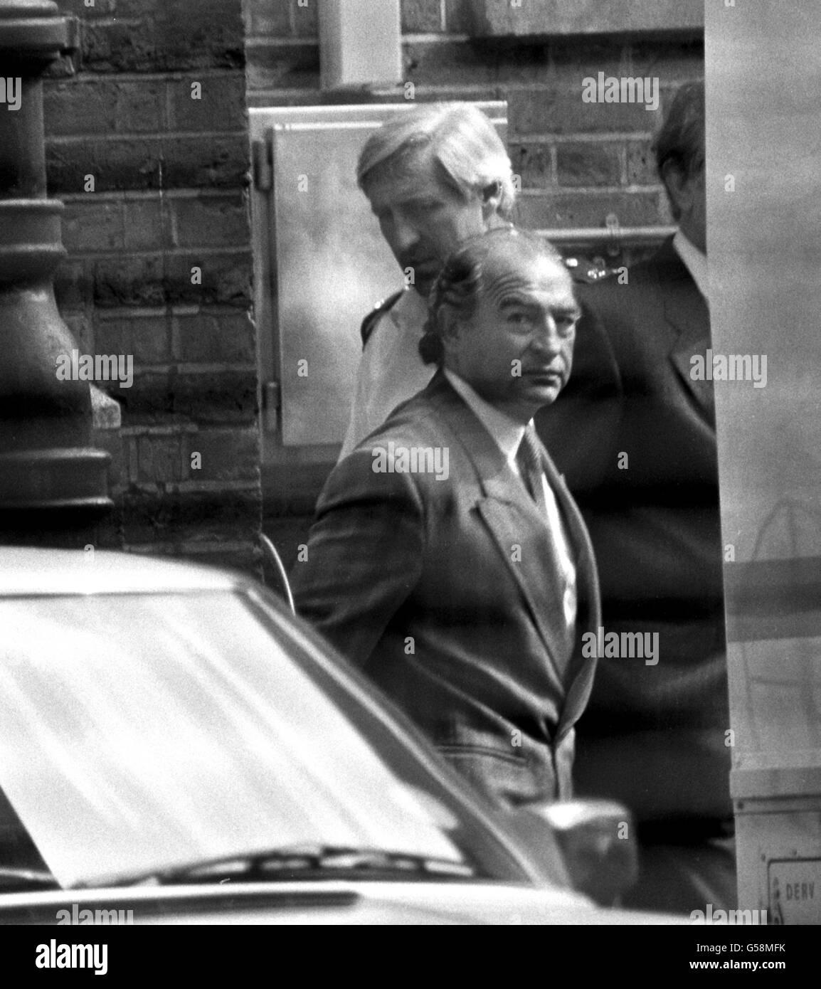 Frederick Foreman leaving Bow Street Magistrates Court in custody, in London, after being remanded, charged with the robbery of nearly $6 million from Security Express in 1983. Stock Photo