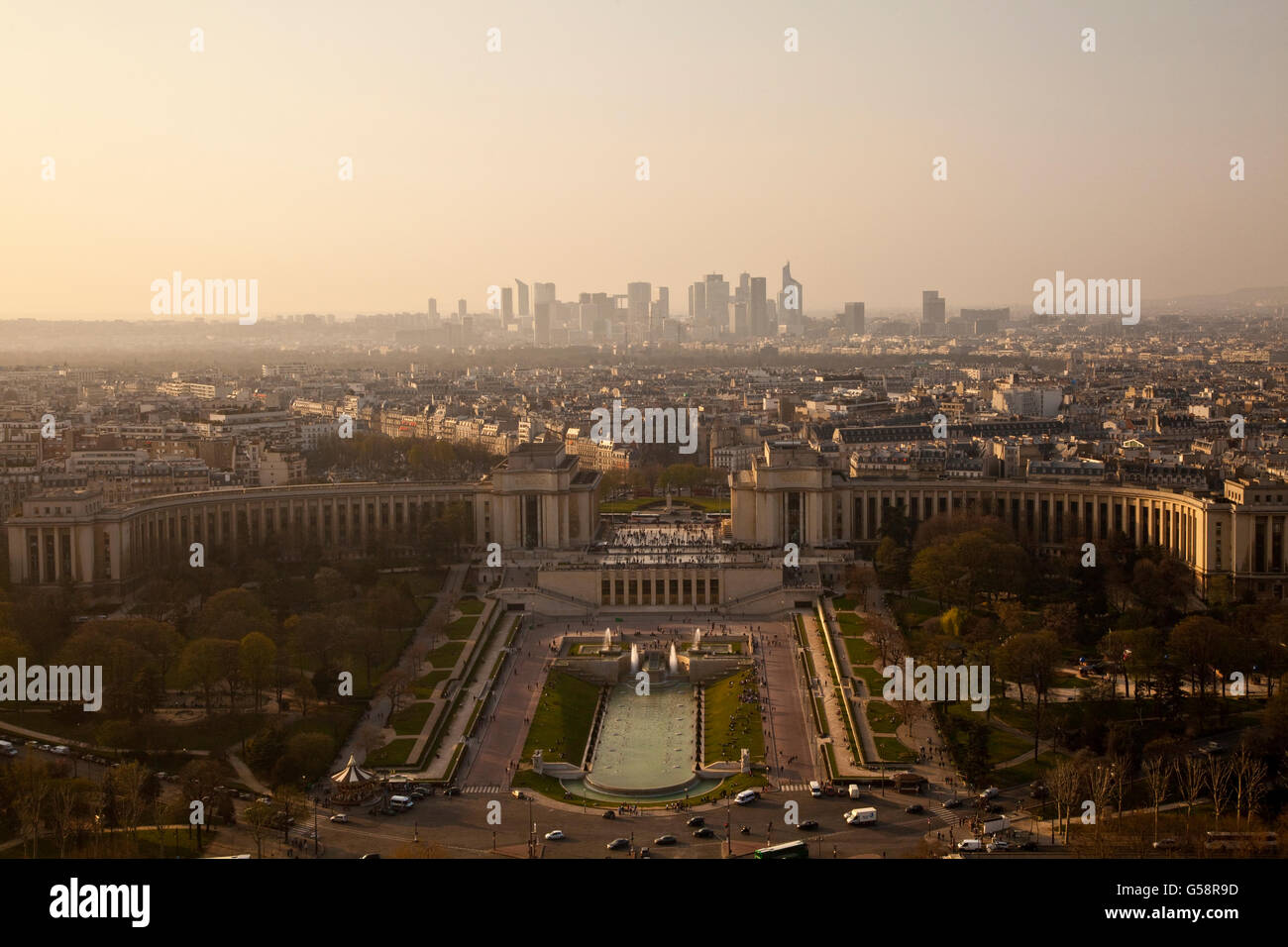 View on La Defense district Paris from the Eiffel Tower Tour Eiffel, Paris, France Stock Photo