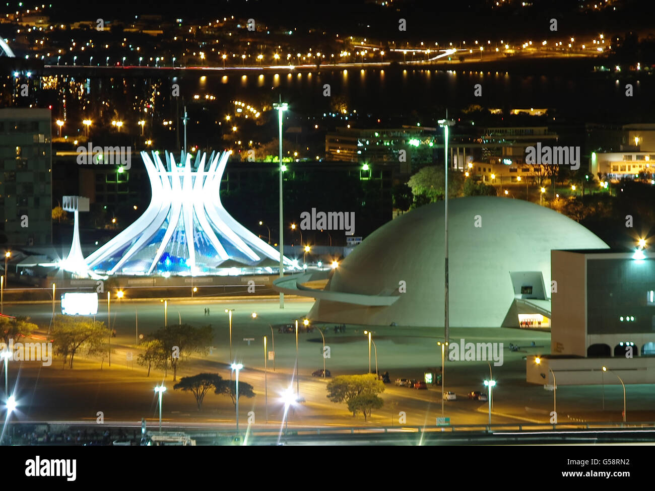 Brasilia by night Stock Photo