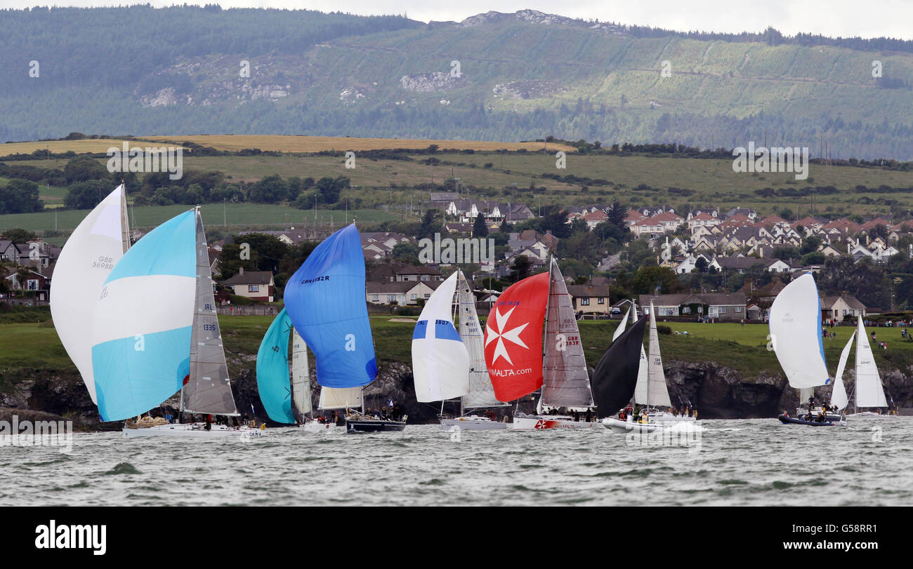 Sailing 17th round ireland yacht race day one hires stock photography