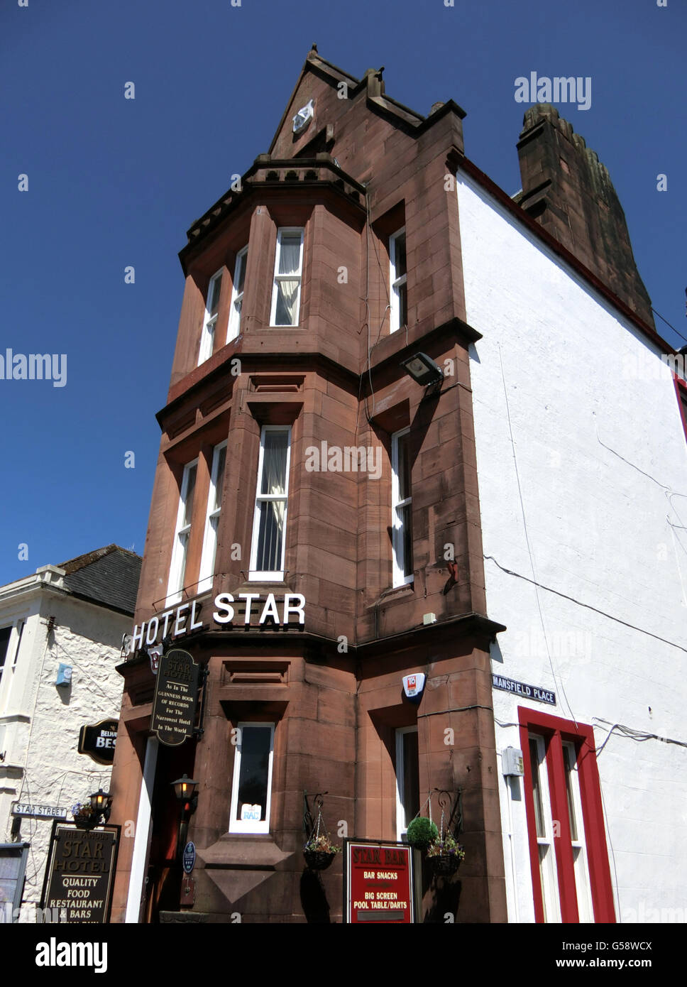 Star Hotel ( Narrowest Hotel in the World ), Moffat, Dumfries & Galloway, Scotland, UK Stock Photo