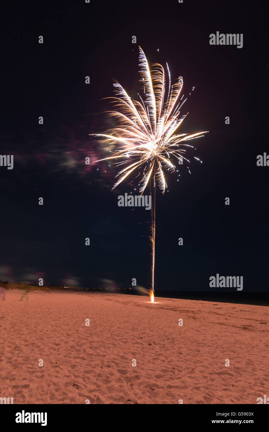 Fireworks on the beach in Venice Florida Stock Photo Alamy
