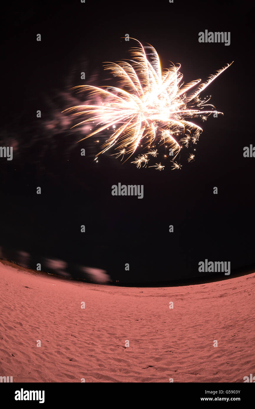Fireworks on the beach in Venice Florida Stock Photo Alamy