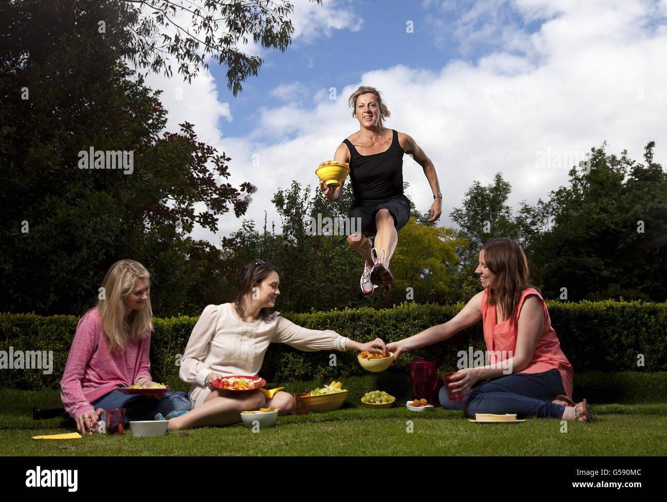 Athlete Sally Gunnell launches McCain's Summer of Sharing campaign. Stock Photo