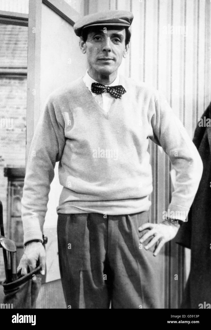 Entertainment, Eric Sykes. Comedian Eric Sykes wearing a golfing