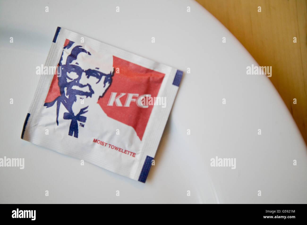 In this illustration photo a Kentucky Fried Chicken moist