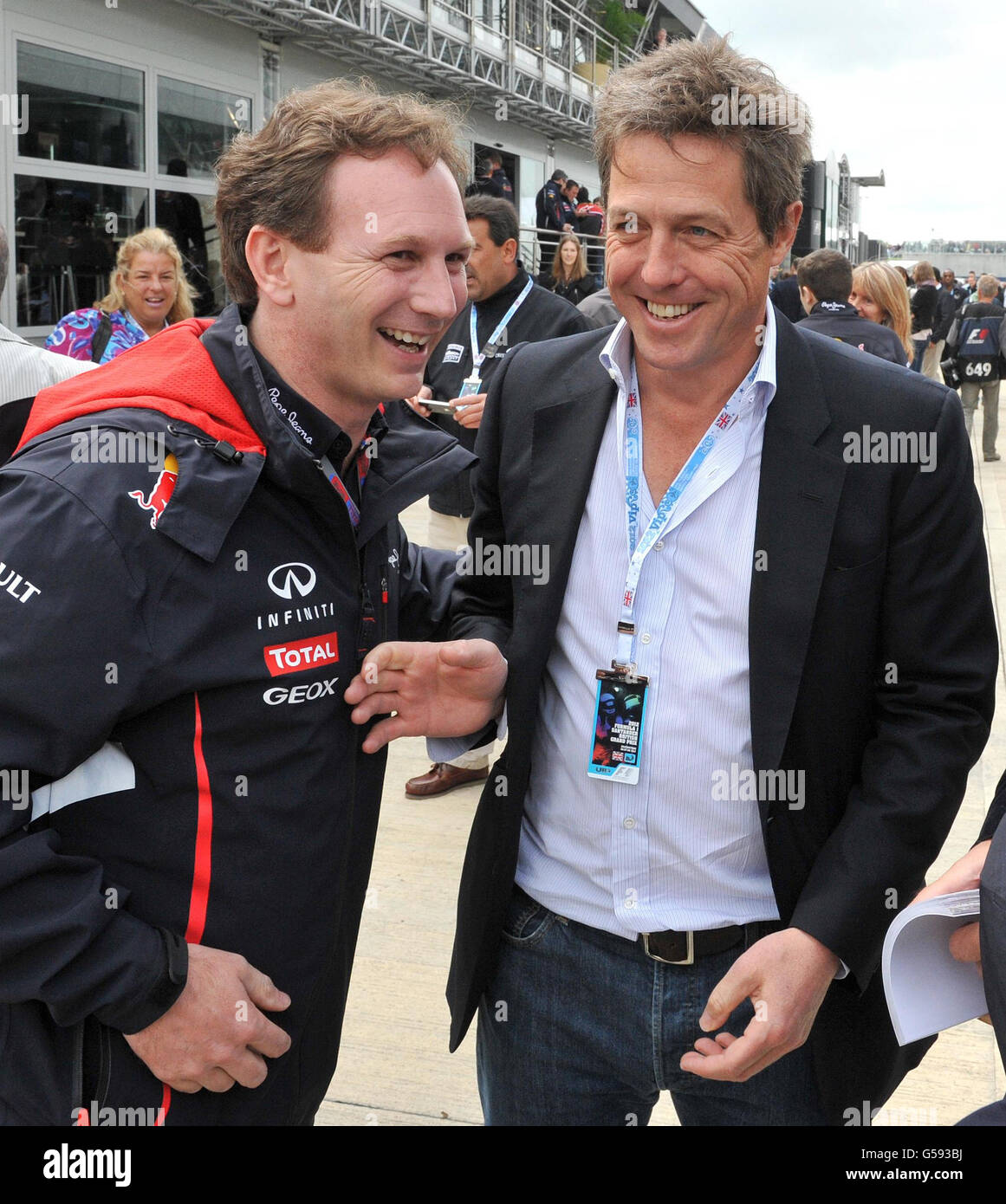 Red Bull Racing team principal Christian Horner (left) with actor