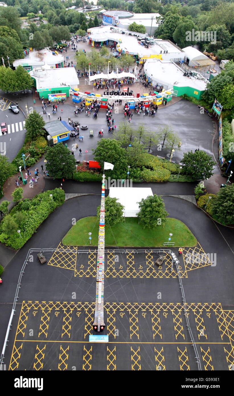 A view of the worlds tallest LEGO tower at the LEGOLAND Windsor Resort ...