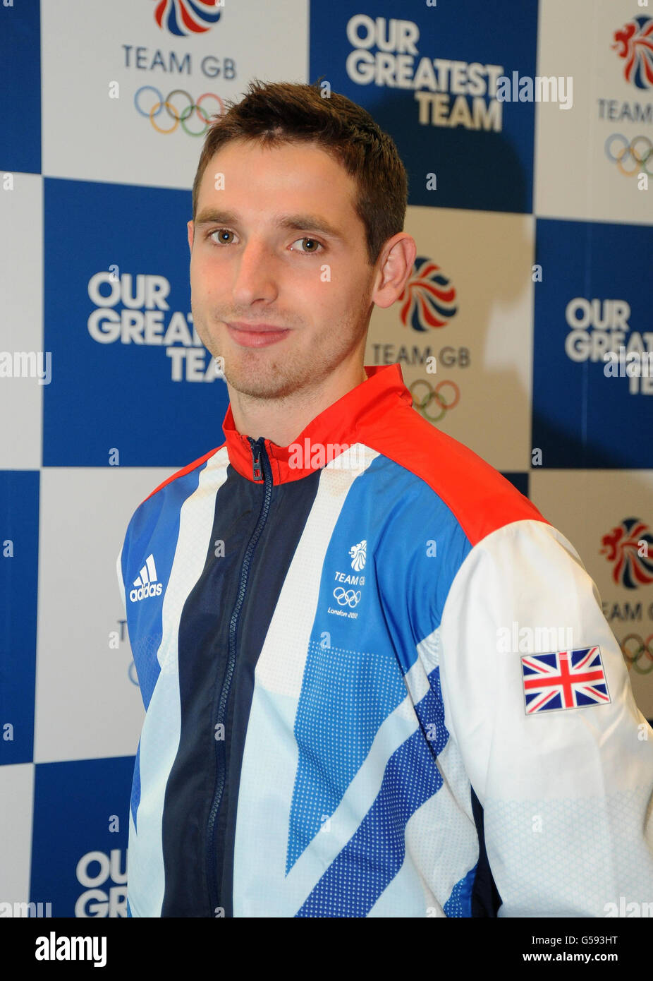 Joe Allen during the London 2012 kitting out session at Loughborough University, Loughborough. Stock Photo