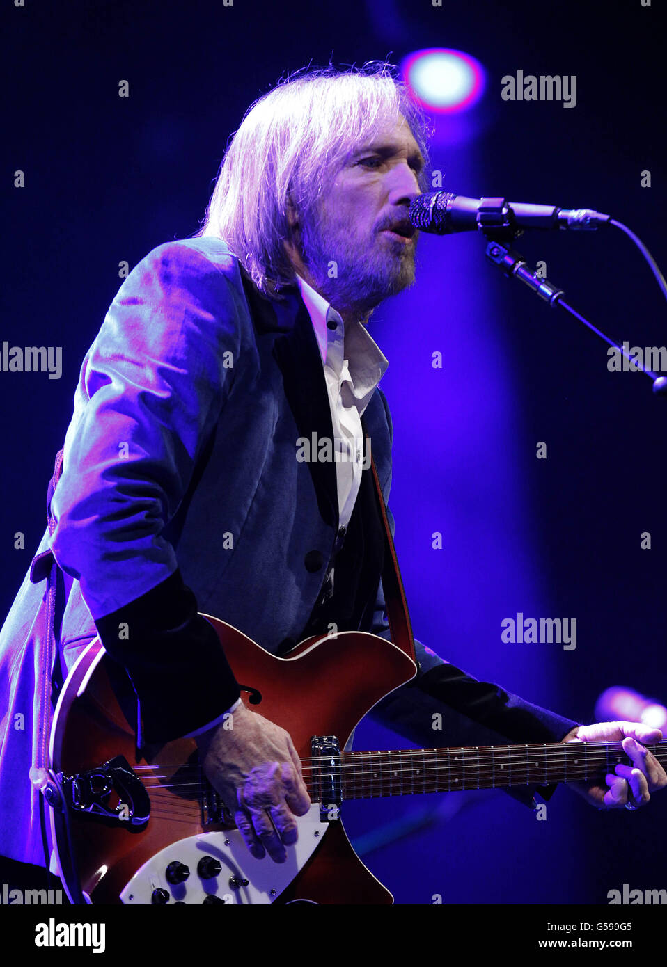 Tom Petty and the Heartbreakers perform on the Big Top stage at the Isle of Wight Festival. Stock Photo