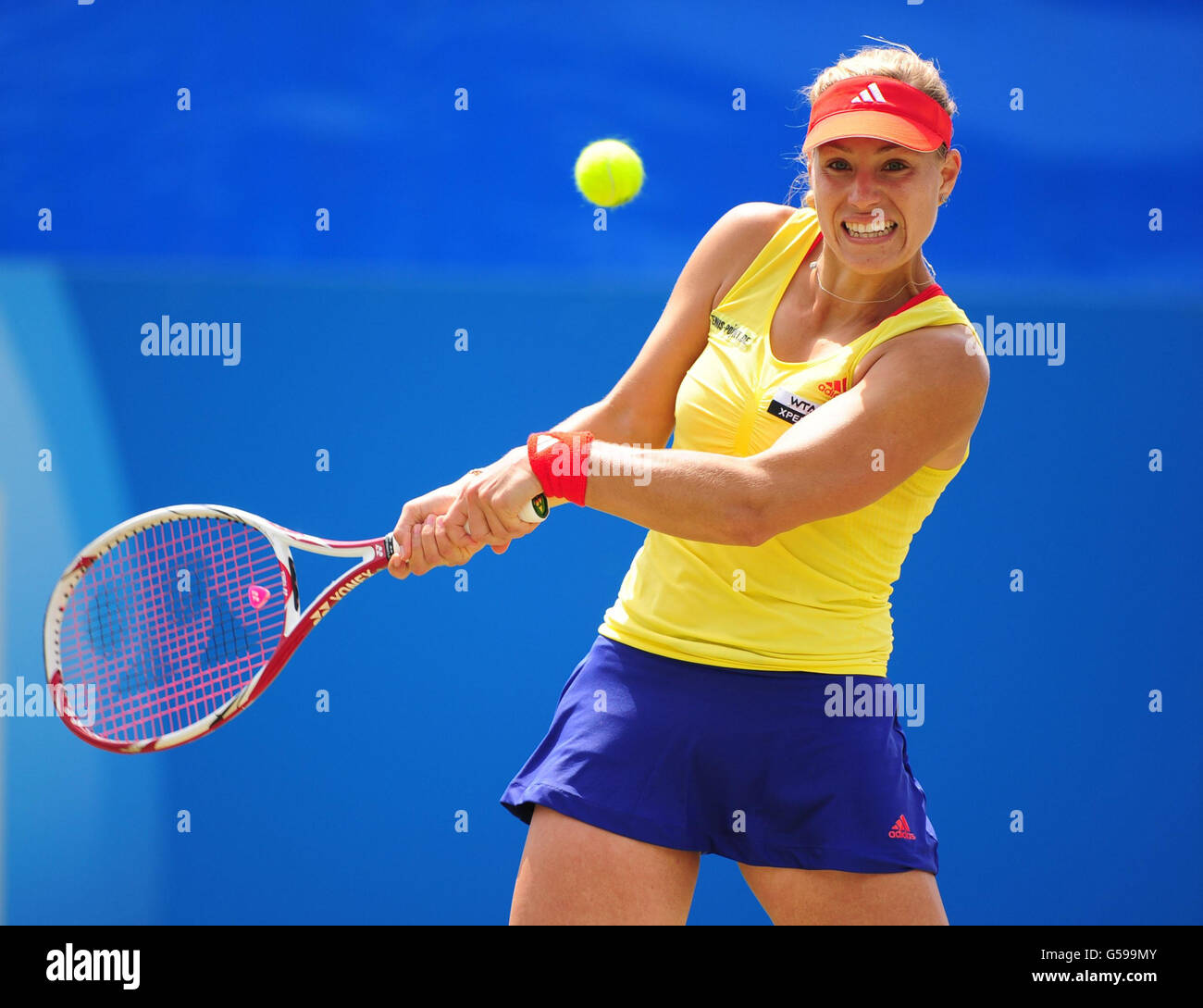 Germany's Andelique Kerber in action against Austria's Tamira Paszek during day six of the AEGON International at Devonshire Park, Eastbourne. Stock Photo