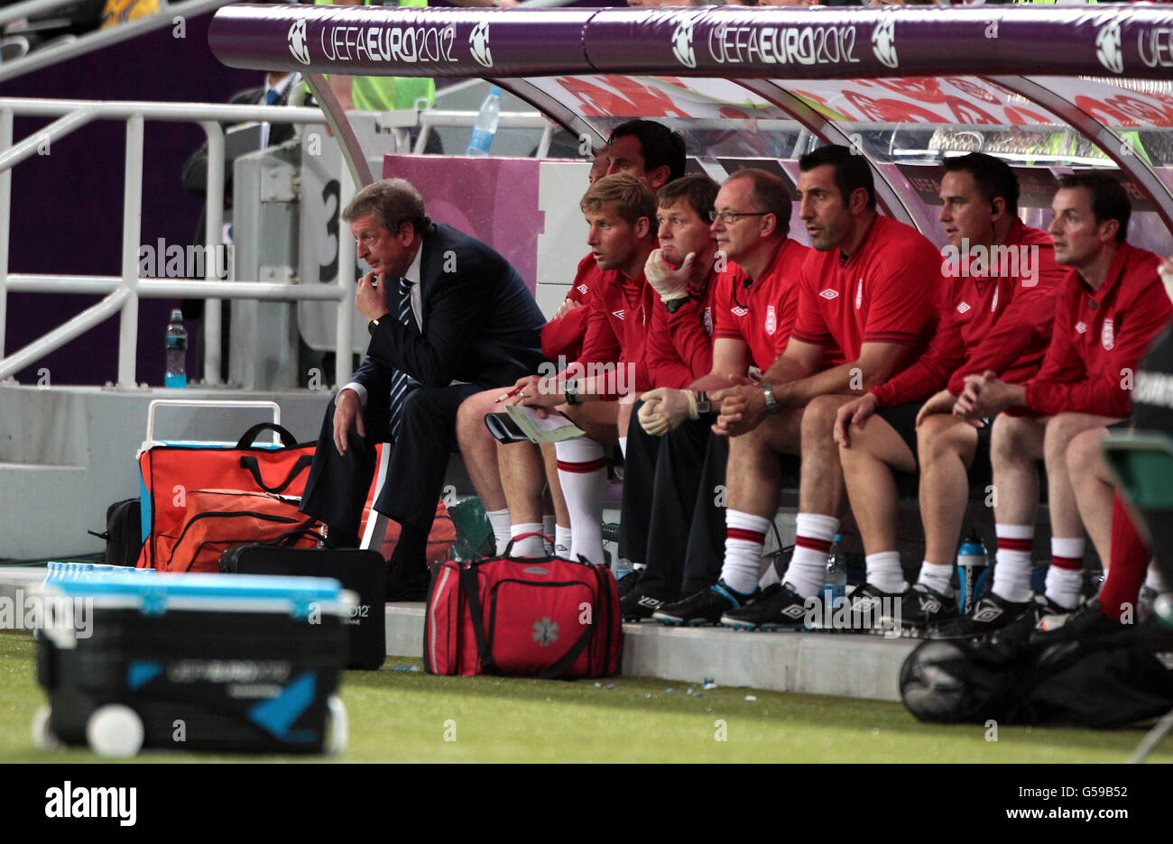 Soccer - UEFA Euro 2012 - Group D - England v Ukraine - Donbass Arena. England Head Coach Roy Hodgson Stock Photo