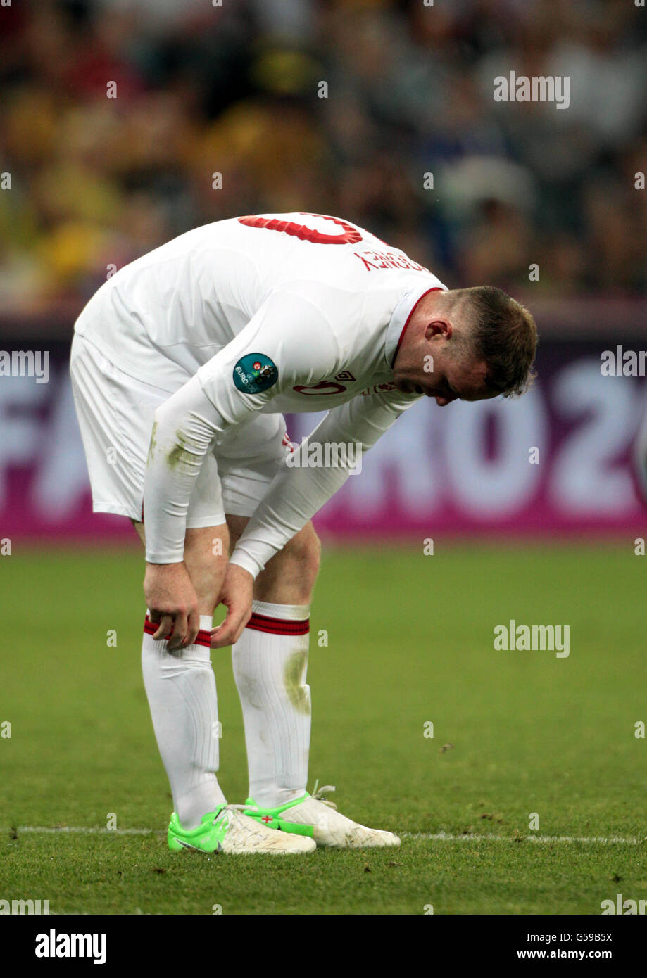 Soccer - UEFA Euro 2012 - Group D - England v Ukraine - Donbass Arena. Wayne Rooney, England Stock Photo