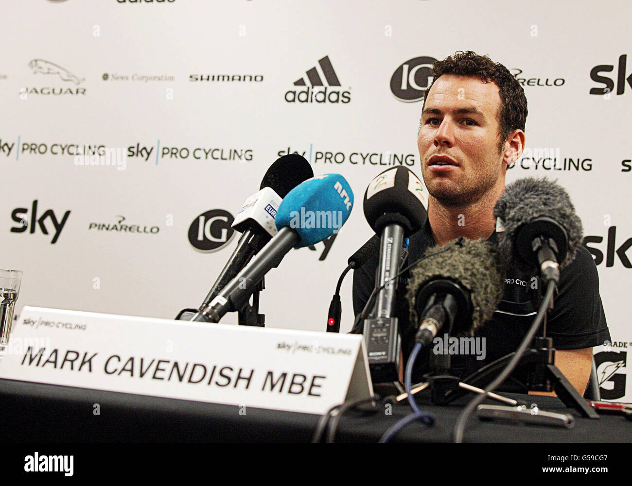 Mark Cavendish during the media day at Oakley UK, London. Stock Photo