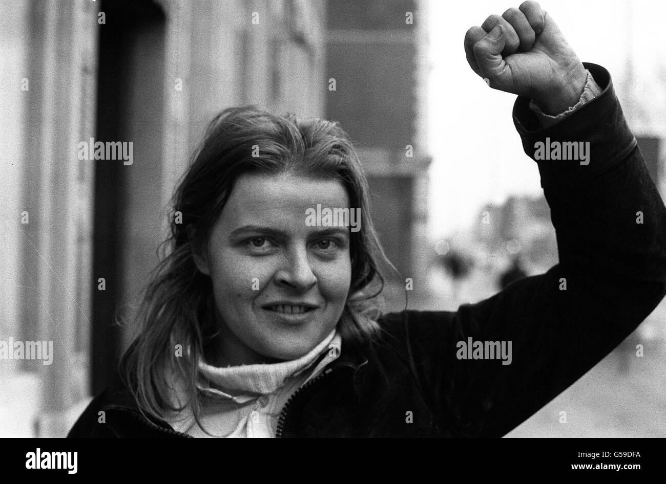 B W Black And White Clenched Fist Arm Raised Smiling Hi res Stock 