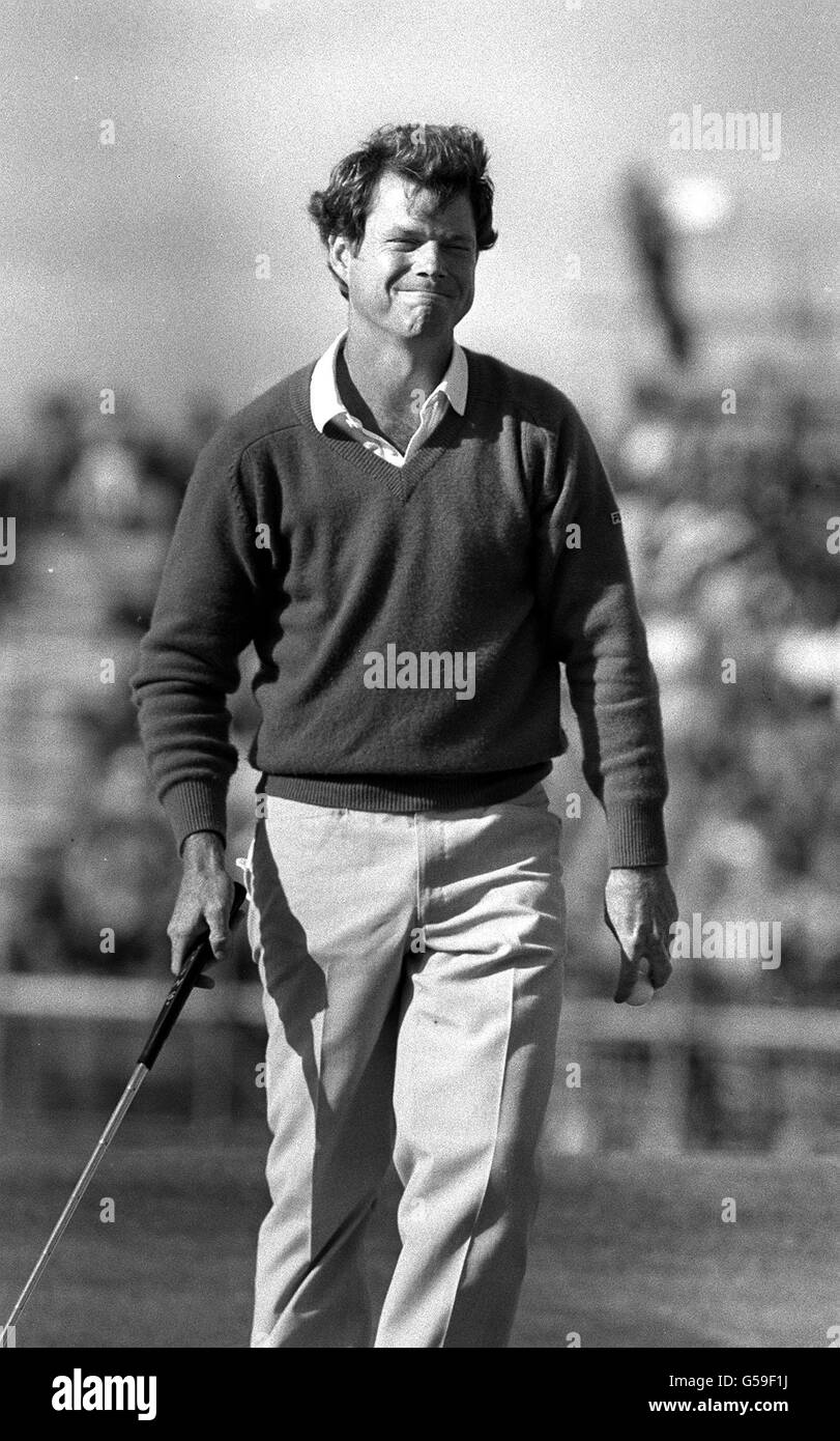 3 4 three quarter length sport golf tom watson hires stock photography