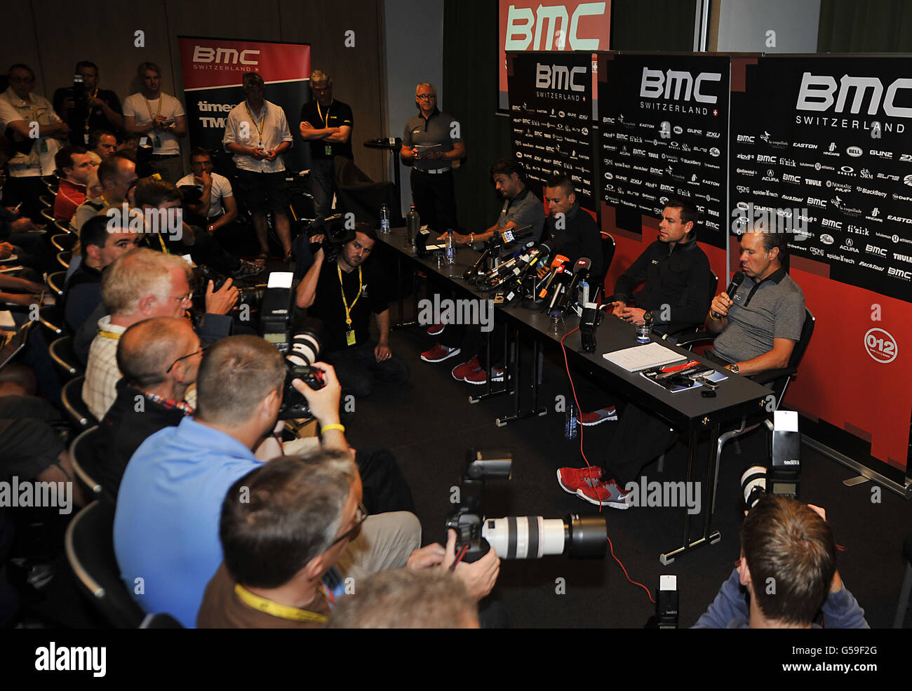 Cycling - 2012 Tour de France - Cadel Evans Press Conference - Liege Stock Photo