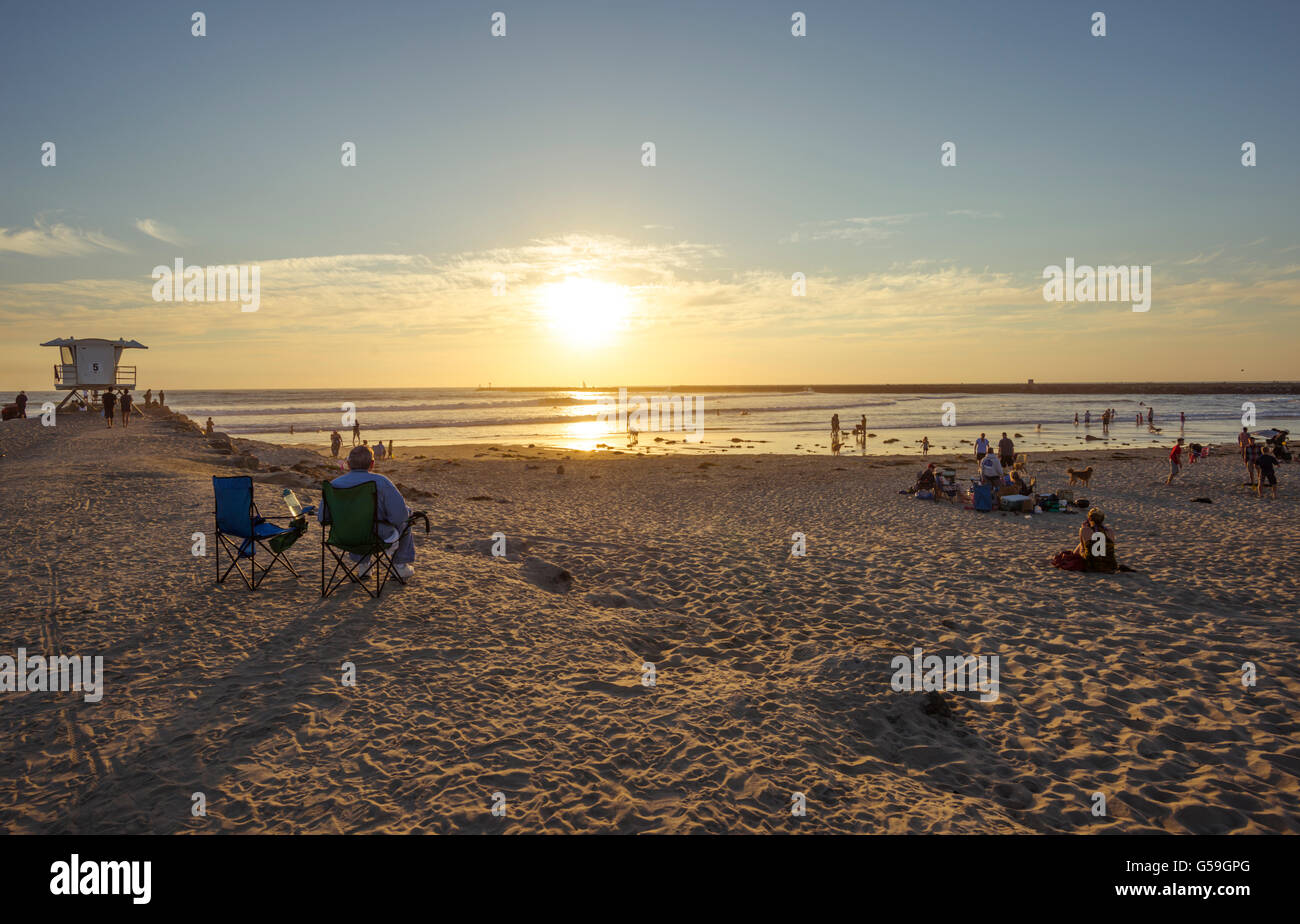 Sunset viewed from Dog Beach in Ocean Beach. San Diego, California Stock Photo Alamy