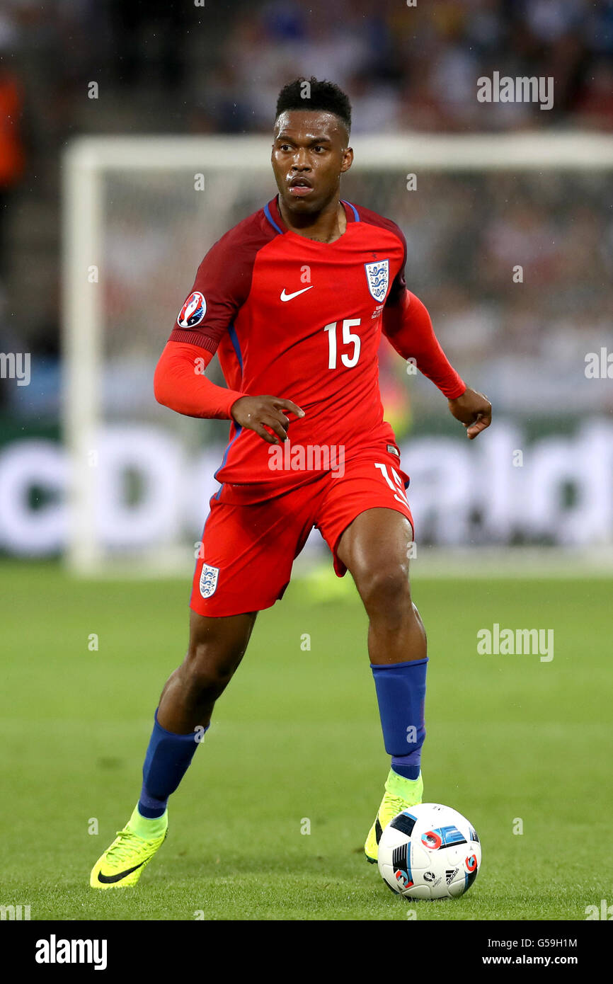England's Daniel Sturridge during the UEFA Euro 2016, Group B match at the Stade Geoffroy Guichard, Saint-Etienne. PRESS ASSOCIATION Photo. Picture date: Monday June 20, 2016. See PA story SOCCER England. Photo credit should read: Owen Humphreys/PA Wire. Stock Photo