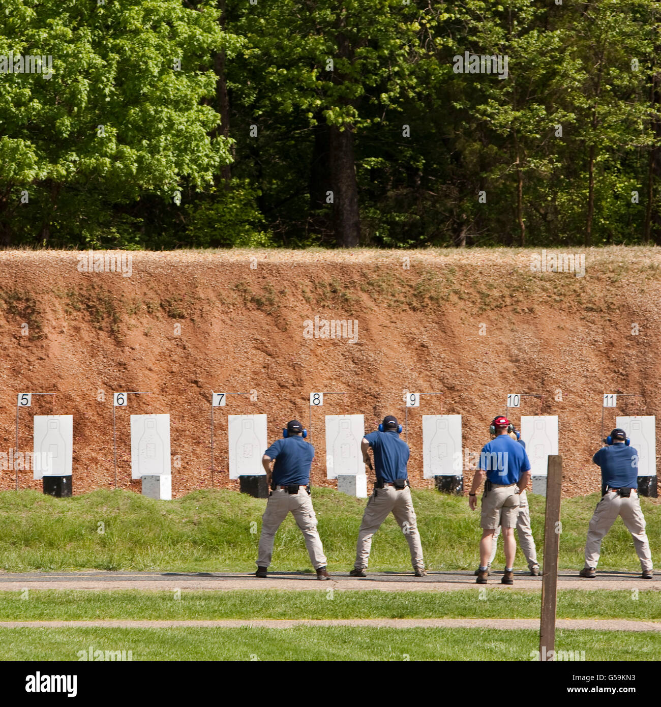 Trainees Practice On The Firing Range At The Federal Bureau Of Stock Photo Alamy