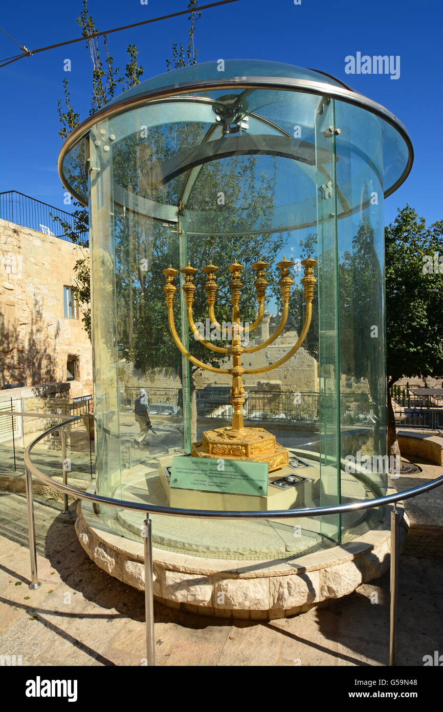 Menorah in the old city, Jerusalem, Israel Stock Photo Alamy