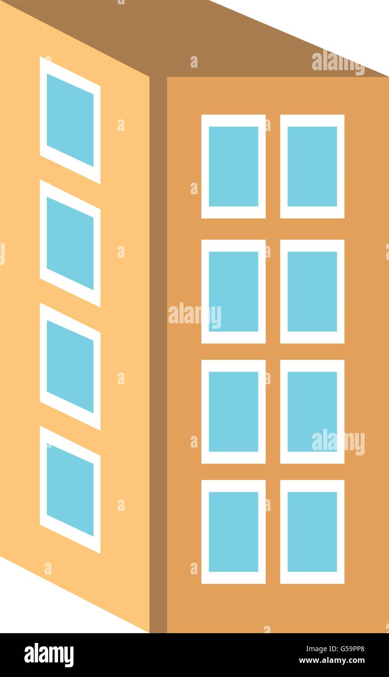 Colorful four floor buildingvector graphic