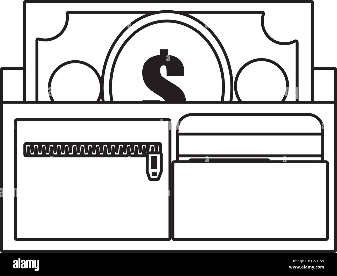 wallet with cards and cash,vector graphic Stock Vector Image & Art - Alamy