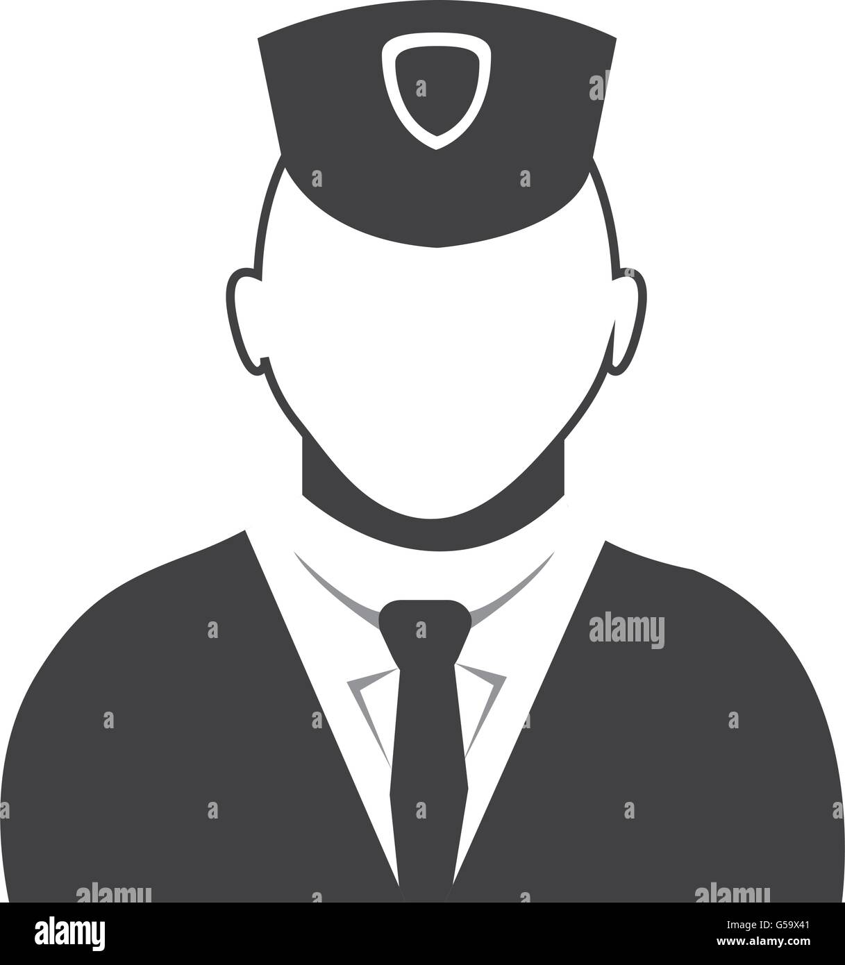 police avatar wearing black clothes,vector graphic Stock Vector Image ...