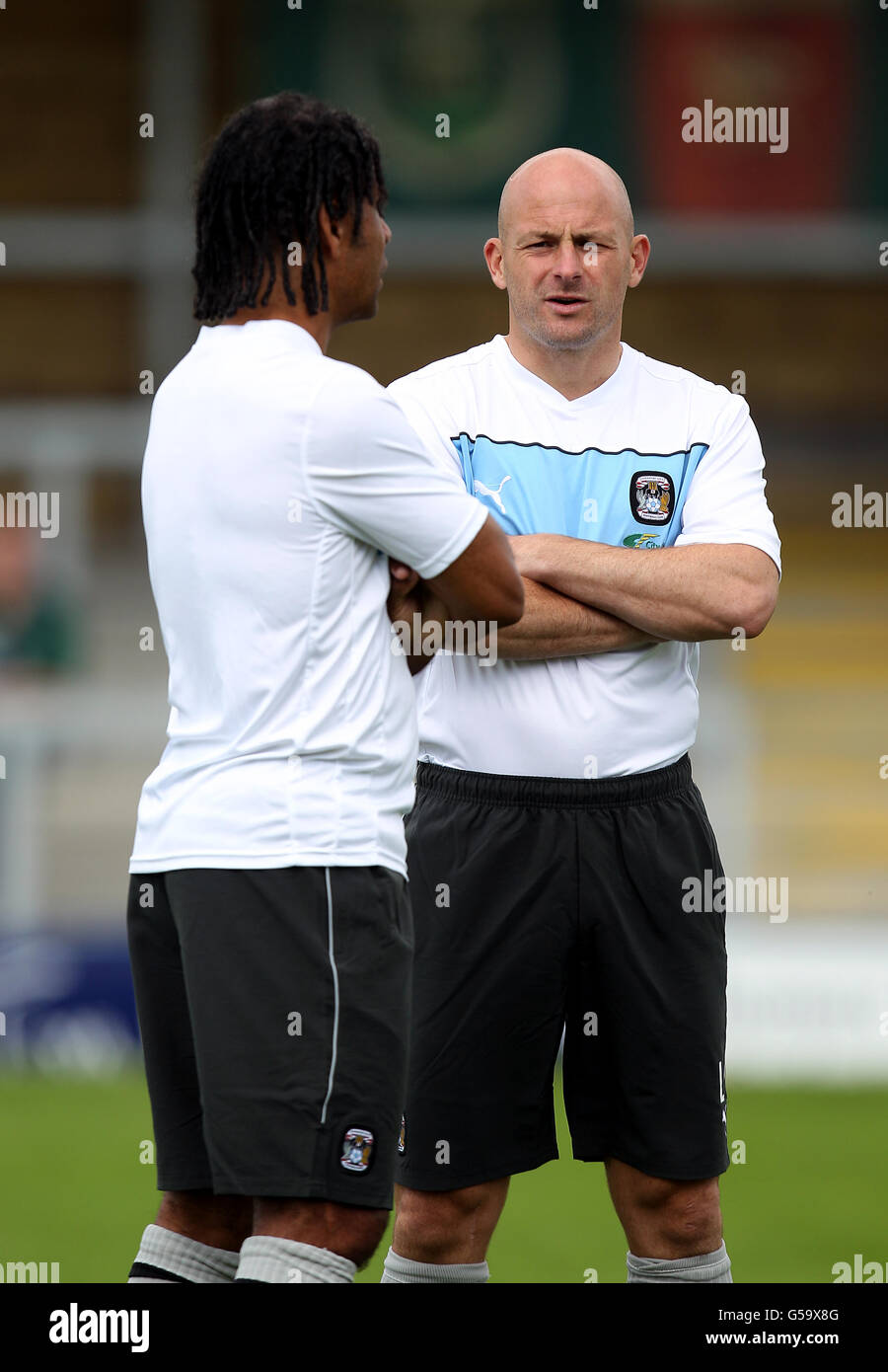 Coventry City's coach's Richard Shaw (left) and Lee Carsley Stock Photo
