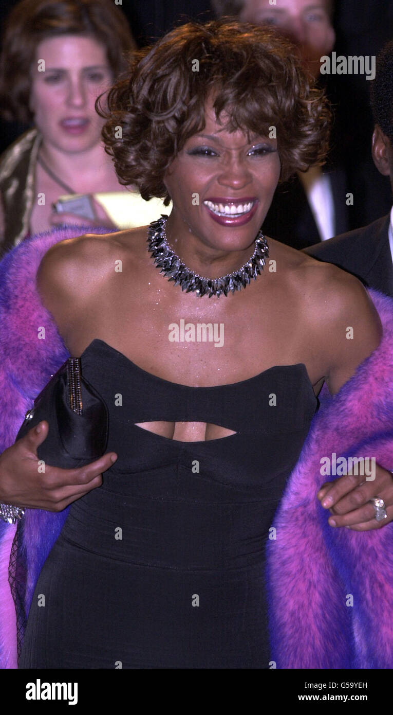 American soul singer Whitney Houston, arrives at the Vanity Fair Post