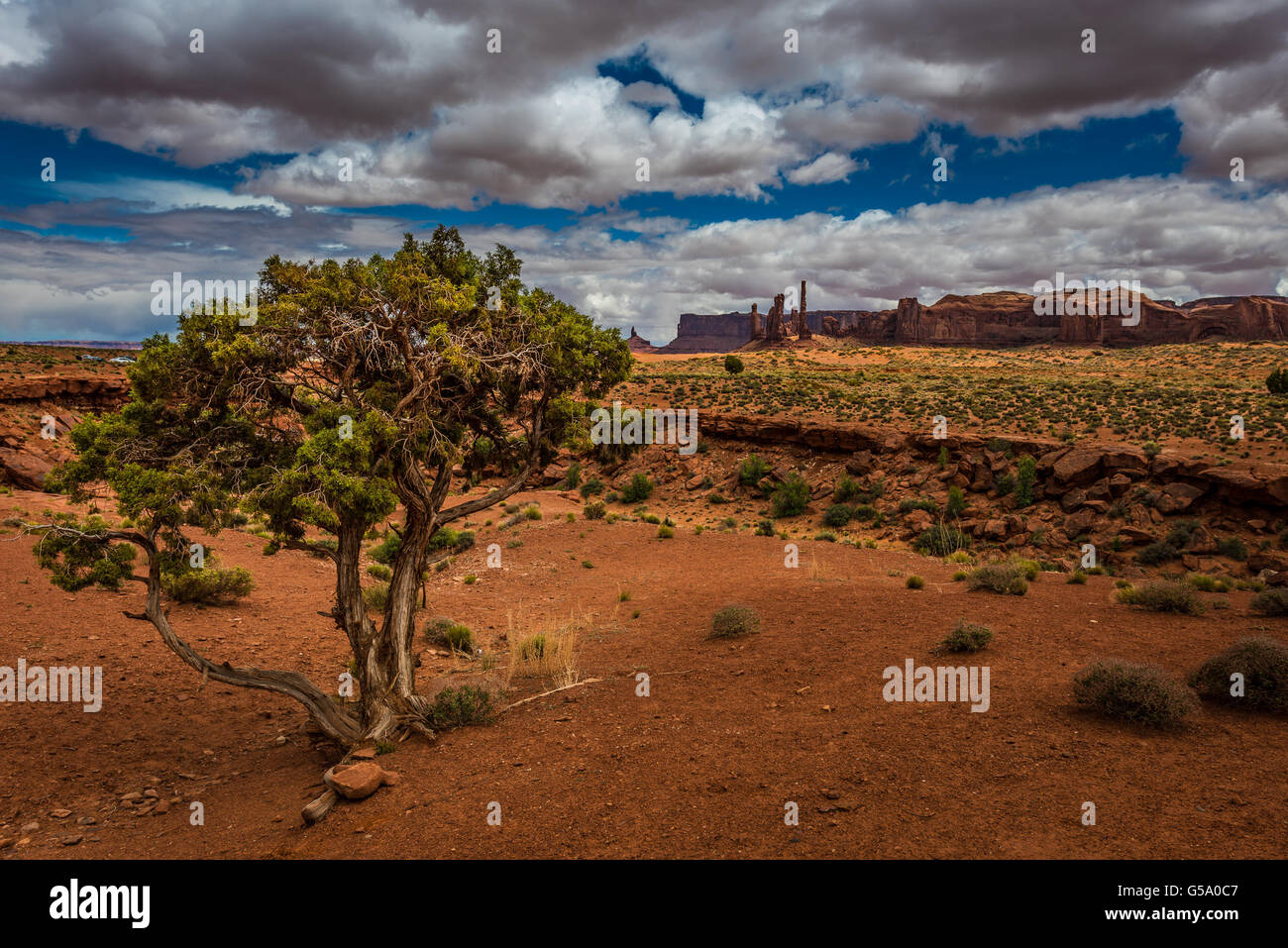 Totem Pole pillar rock spire Monument Valley Arizona USA Stock Photo
