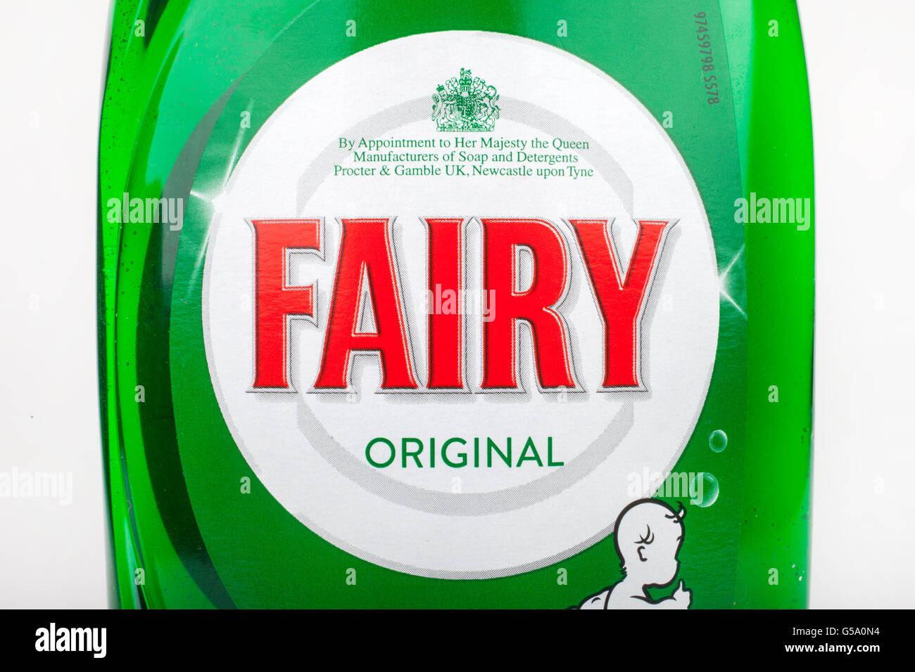 LONDON, UK - JUNE 16TH 2016: A close-up of the logo for original Fairy Liquid over a plain white background, on 16th June 2016. Stock Photo