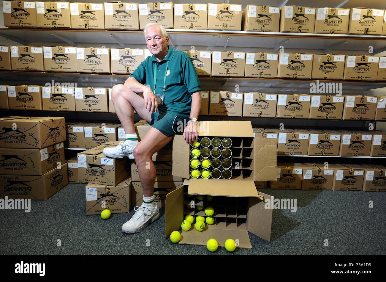 Brian Mardling, Ball Distribution Office at Wimbledon during day eight