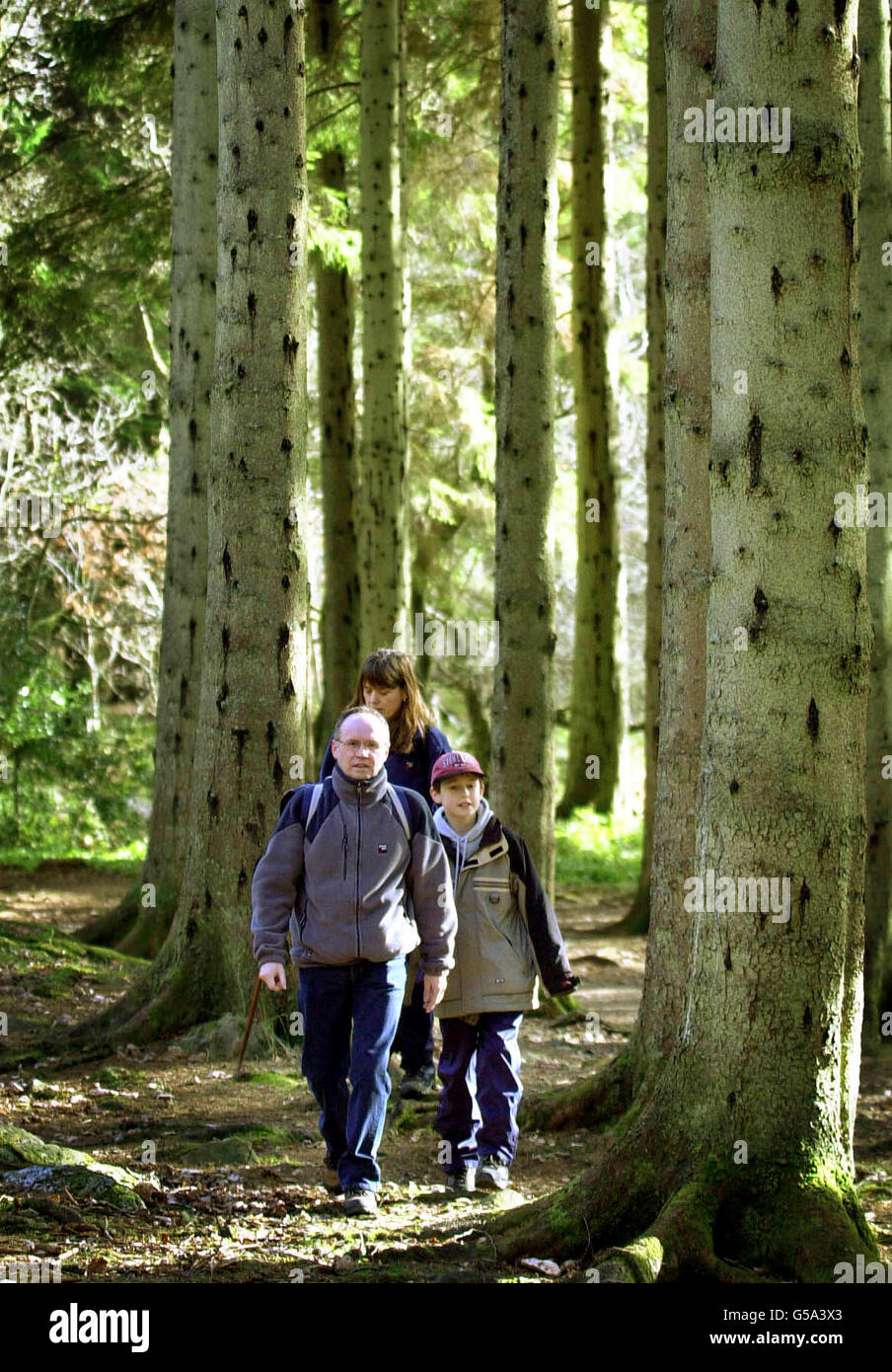 The James family from StokeonTrent enjoy a ramble near the 'waterfall