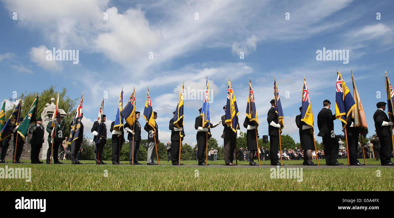 Standard bearers during the annual remembrance ceremony at the National