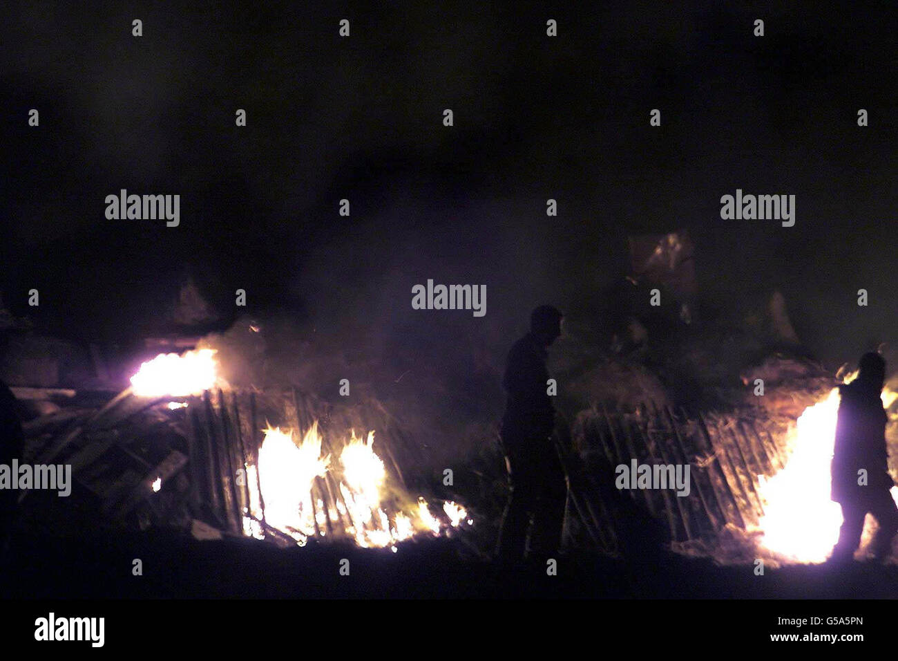 Northumberland workers constructed giant funeral pyre slaughtered