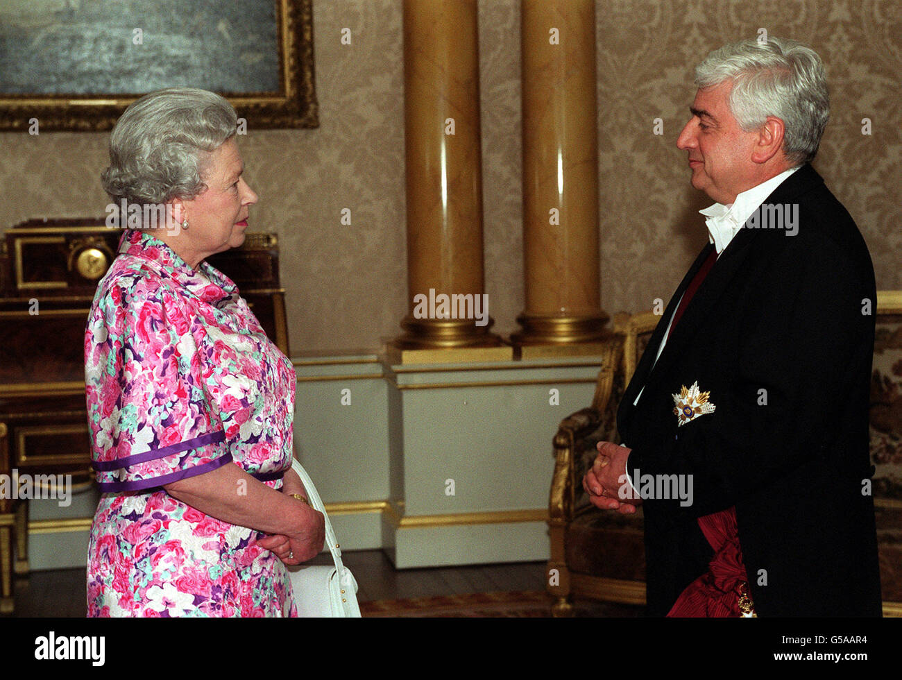 Queen elizabeth ii receives his excellency the ambassador of lebanon hi