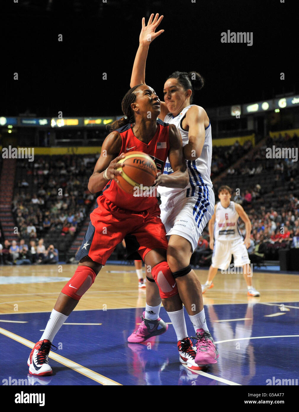 Basketball - Olympic Warm-Up Match - Great Britain's Women v USA's Women - Manchester Arena Stock Photo