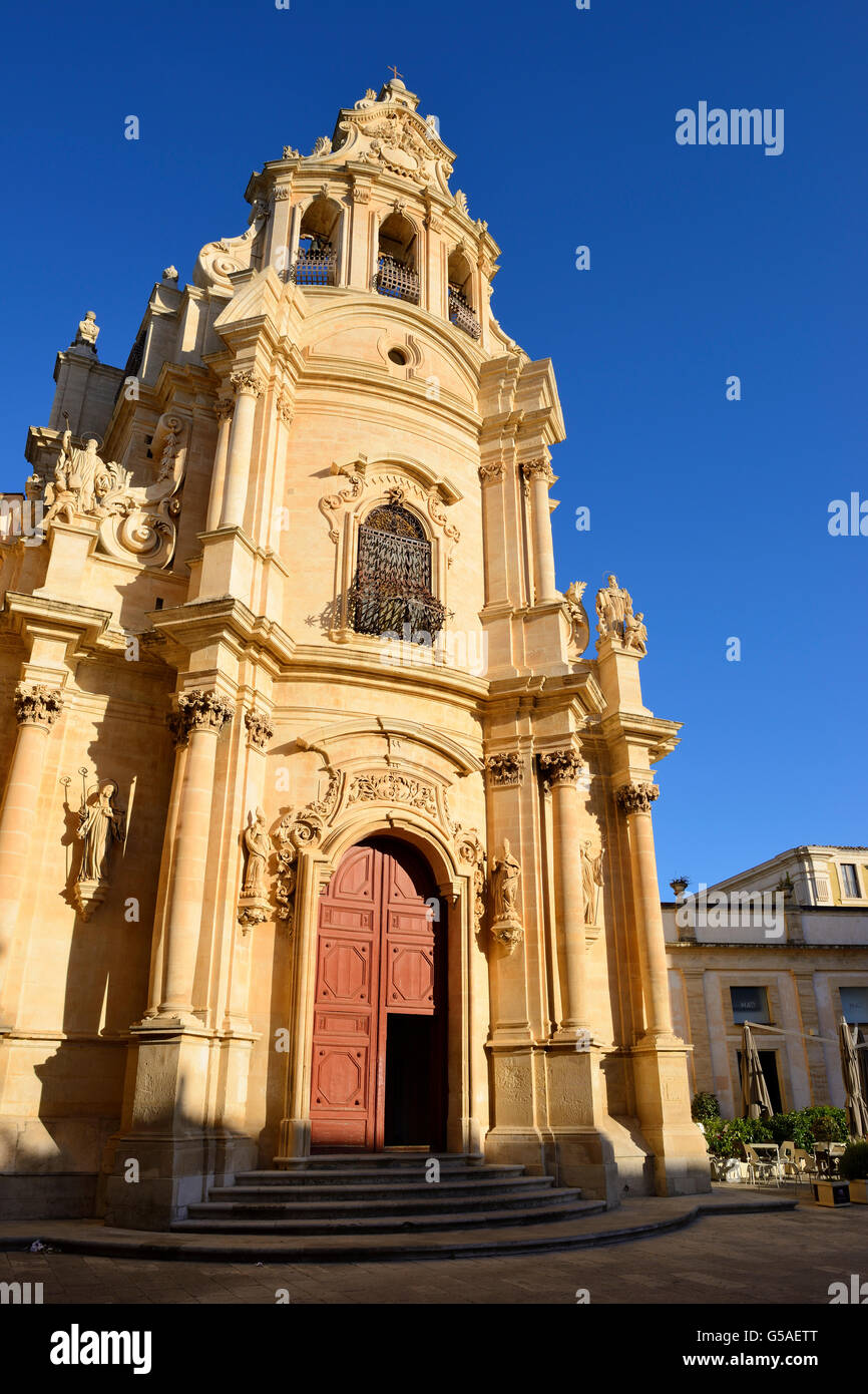 Church of San Giuseppe (Chiesa di San Giuseppe) at sunrise - Ragusa Ibla, Sicily, Italy Stock Photo