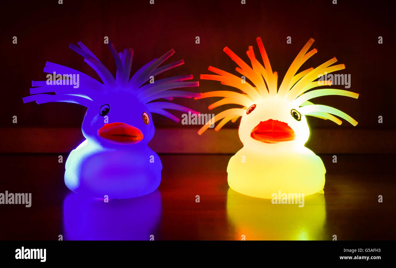 Light up duck toys Stock Photo