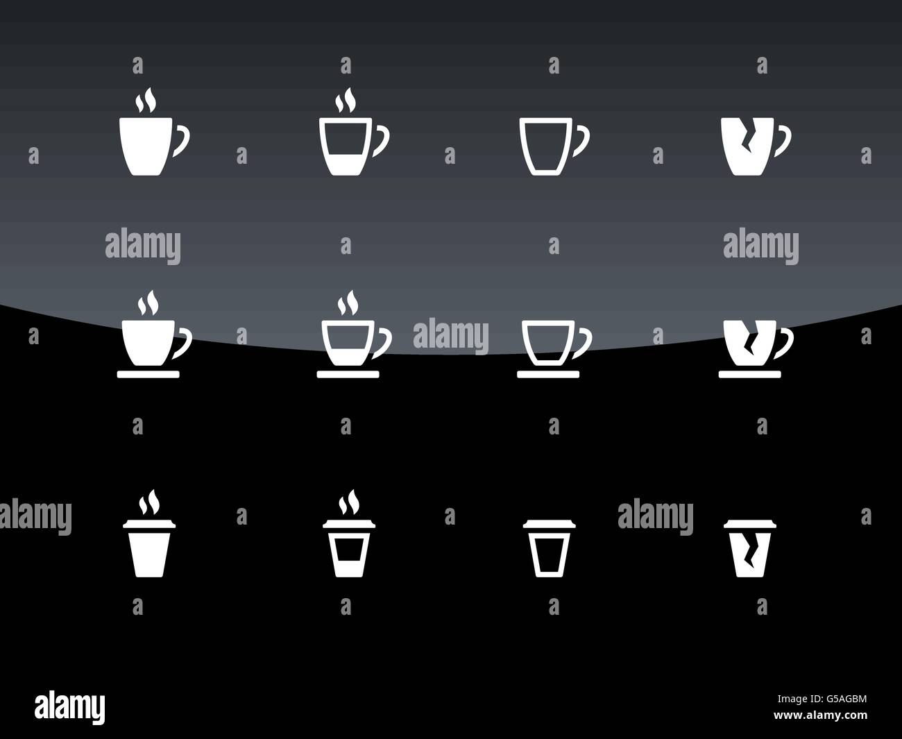 Cup icons on black background Stock Vector Image & Art - Alamy