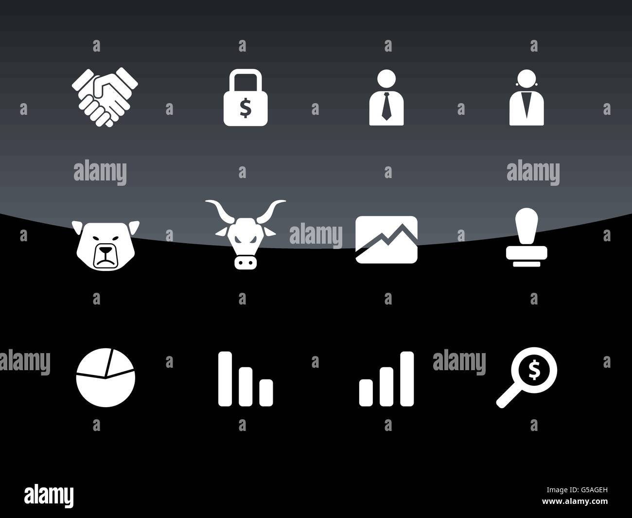 Finance icons on black background Stock Vector Image & Art - Alamy