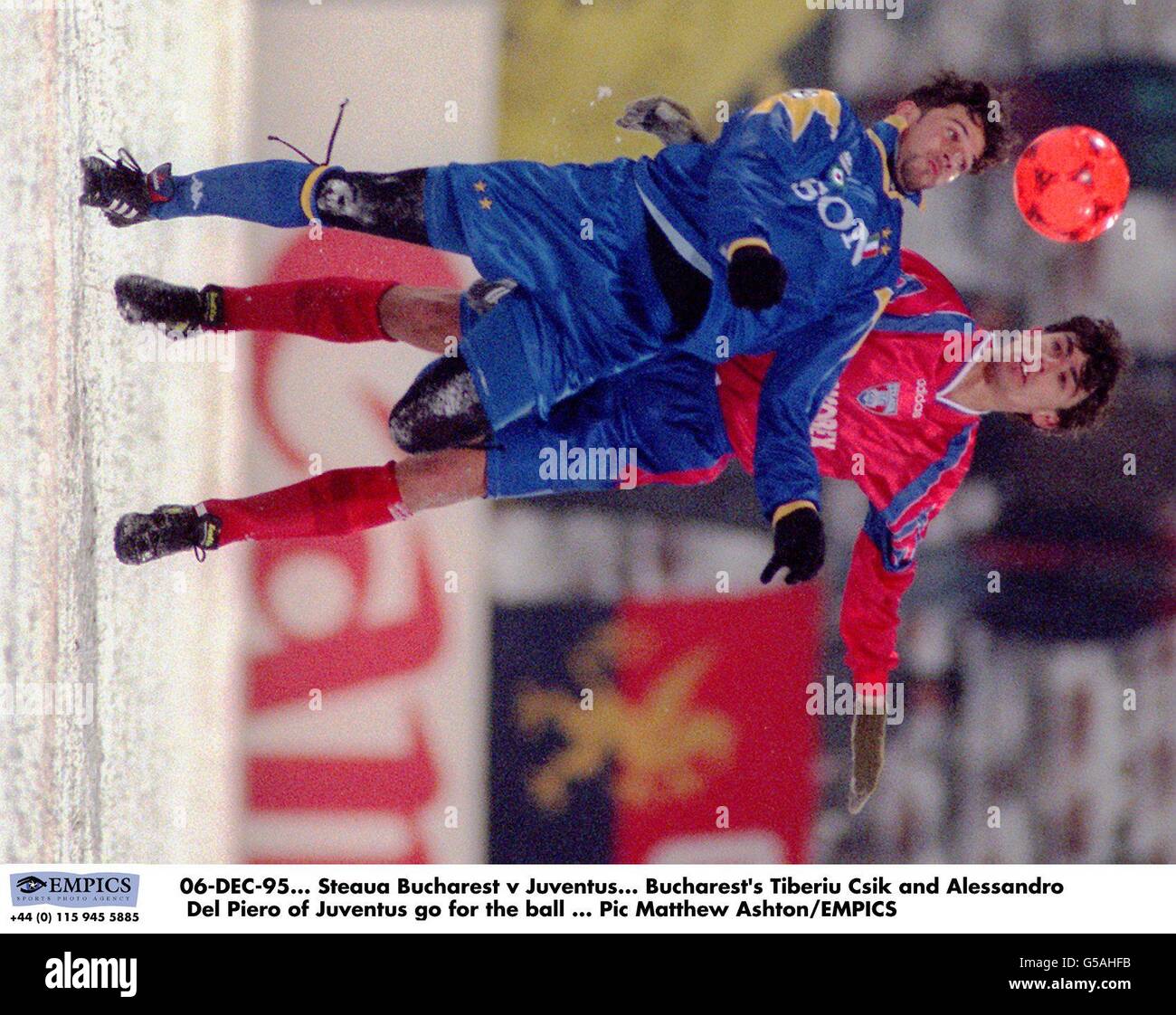 UEFA Champions League 1995/96 . Tiberiu Csik, Steaua Bucharest Stock  Photo - Alamy