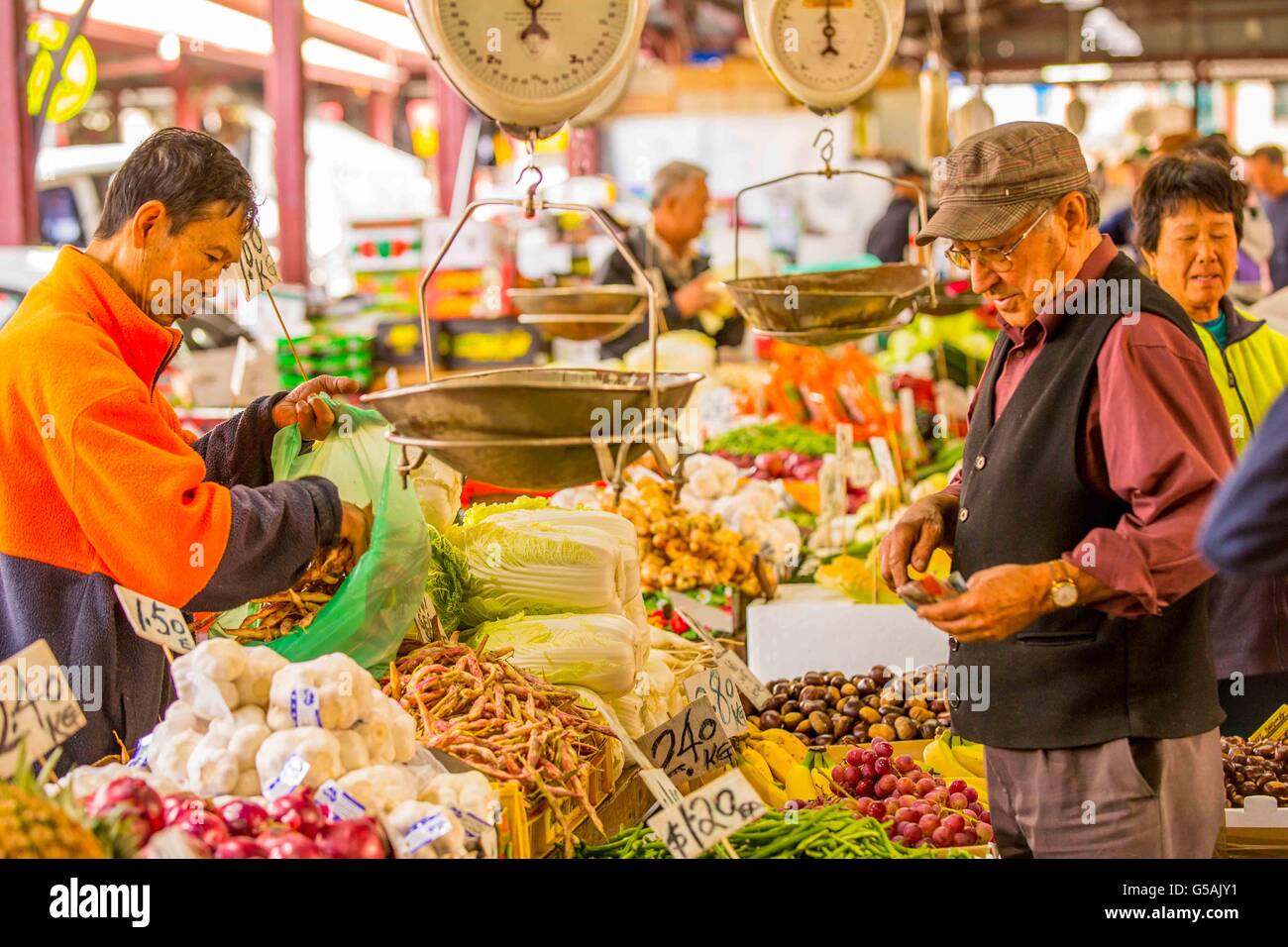 Produce and products on being sold in the Old Victoria Market in the