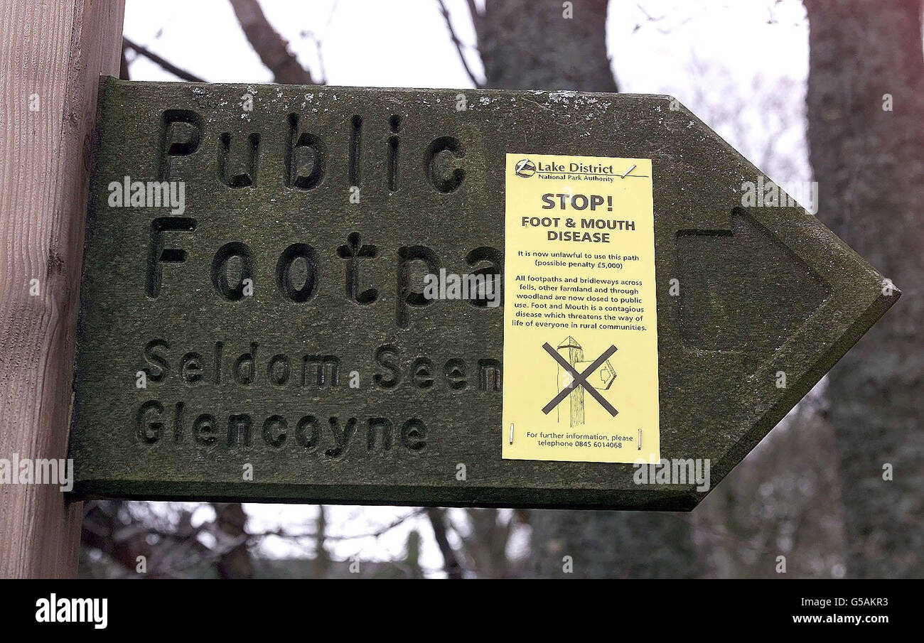 The sign for a footpath to a place called Seldom Seen remains closed in